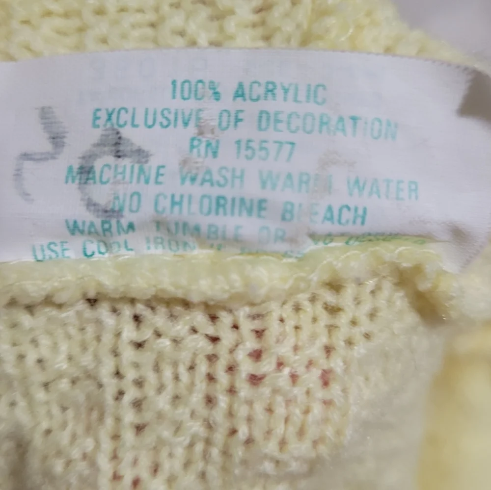 Vintage Tiny Tots Yellow Hooded Knit Sleepsack Unisex Size 3-6 Months